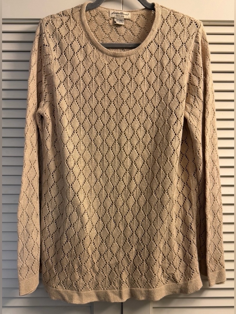 Eddie Bauer Beige linen/cotton Crewneck Sweater L